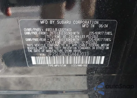 2025 Subaru Forester Premium from USA, damaged, VIN JF2SLDBC3SH442033